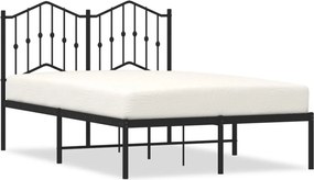 vidaXL fekete fém ágykeret fejtámlával 120 x 190 cm