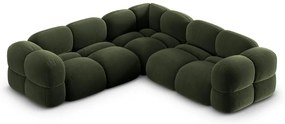 Zöld bársony sarokkanapé Loretto – Cosmopolitan Design