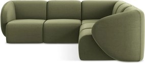 Zöld bársony sarokkanapé Lani – Makamii