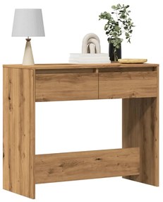 kézműves tölgy színű szerelt fa dohányzóasztal 89x41x76,5 cm