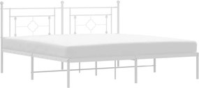 vidaXL fehér fém ágykeret fejtámlával 183 x 213 cm