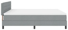 Boxspring ágy matraccal, világosszürke, 180x200 cm, szövet