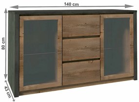 MONTANA K2D komód, szürke