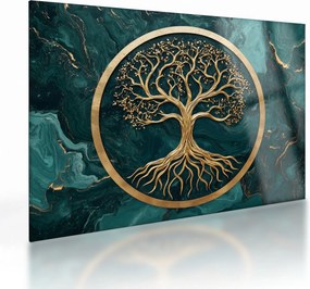 Üveg kép – Márványban lévő arany életfa (70x50 cm)