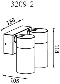 Globo 3209-2 - Fali spotlámpa PIPER 2xGU10/35W/230V