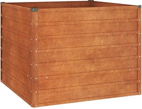 vidaXL rozsda színű corten acél kerti magaságyás 100 x 100 x 77 cm