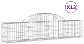 13 db íves horganyzott vas gabion kosár 200x30x40/60 cm