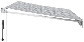antracit/fehér szövet/alumínium behúzható napellenző 3,5x2,5m