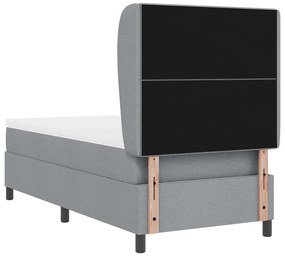Boxspring Ágy Matrac Fényes Szürke 80x200 cm Szövet