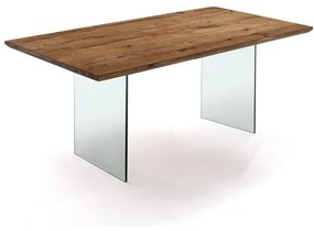 Étkezőasztal tölgyfa dekoros asztallappal 180x90 cm Float – Tomasucci