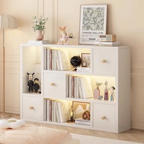 BeComfort könyvespolc polcos szekrény 50x24x140 cm fehér FUR1923-2