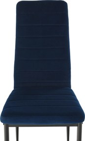 Szék, kék Velvet szövet/fekete fém, COLETA NOVA
