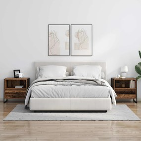 vidaXL Éjjeli asztal fiókkal Öreg fa 50 x 39,5 x 50 cm Faanyag