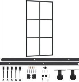 vidaXL ESG üveg és alumínium tolóajtó fémszerelvény-szettel 102x205 cm