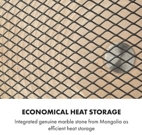 Klarstein HeatPal Marble Blackline, Infravörös hősugárzó, 1300 W, márvány, alumínium