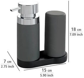 WENKO 54735100 - Mosóállomás EASY SQUEEZ-E 15x18 cm szürke/szürke