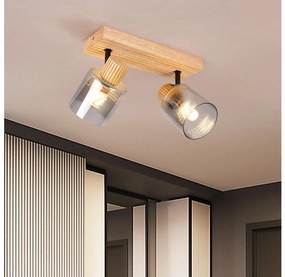 Brilagi - HYGGE spotlámpa 2xE14/15W/230V kaucsukfa/füstszínű