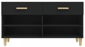 fekete szerelt fa cipősszekrény 102x35x55 cm