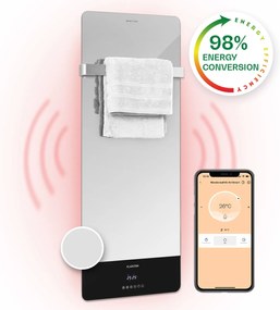Klarstein Hot Spot Crystal Reflect Smart, infravörös hősugárzó, 850 W, alkalmazás, időzítő, tükör