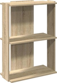 vidaXL 3 szintes sonoma tölgy színű szerelt fa könyvespolc 60x30x80 cm