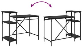 vidaXL Asztal Fekete tölgy 105 x 50 x 90 cm Faanyag