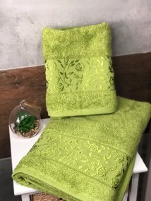 Bambusz törülköző - fürdőlepedő Zöld A törülközők mérete: Törülköző 50x90 cm