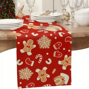 Karácsonyi Asztalterítő 33x274 Mézeskalács Süti