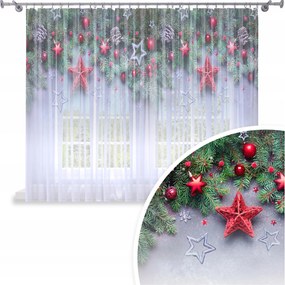 Kész Függöny 300x150 Fátyol Festett Karácsonyi Minta Békáknak 304 Karácsony