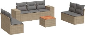 vidaXL 8 részes bézs polyrattan kerti ülőgarnitúra párnával