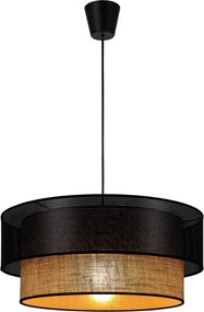 BORHO kábeles függeszték 1xE27/60W/230V átm. 50 cm fekete/juta