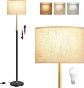 VASAGLE modern olvasólámpa lábkapcsolóval és LED izzóval, arany-fekete