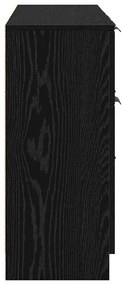 Széf fiókkal 3 pcs Musta tammi 121 x 30 x 70 cm Faanyag