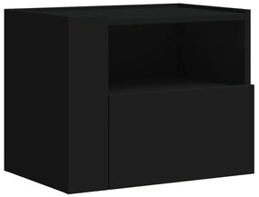 2 db fekete falra szerelhető éjjeliszekrény 45 x 30 x 35 cm