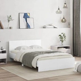 fehér ágykeret fejtámlával és LED-del 135 x 190 cm