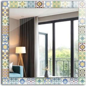 Falra akasztható dekoratív tükör Színes csempe minták 60 x 60 cm