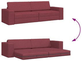 Földi Kanapé Ágy 2 az 1-ben Borvörös 245x150x60.5 cm Szövet