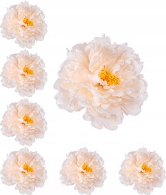 Művirág fejek 17cm Peonia sárgabarack 6 db