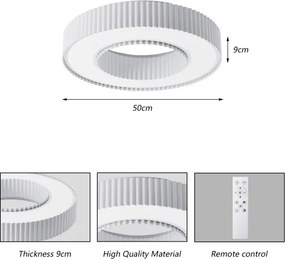 Brilagi - LUMIX LED dimmelhető mennyezeti lámpa LED/48W/230V 3000-6000K fehér Ø 50 cm + távirányító