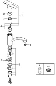 GROHE 305302432 - START 184 mm fekete mosogató csaptelep