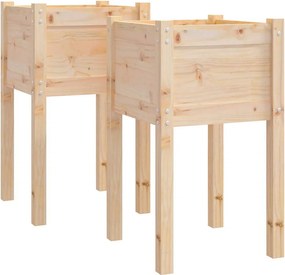 vidaXL 2 db tömör fenyőfa kerti virágtartó 40 x 40 x 70 cm