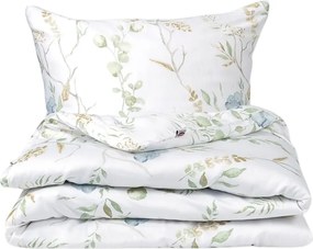 Matex Mező kék virágokkal szatén ágyneműhuzat, 140 x 200 cm, 70 x 90 cm