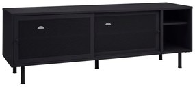 Fekete fém TV-állvány 160x55x45 cm Veep – Unique Furniture