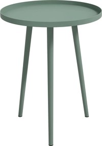 Outsunny Kerti Oldalasztal, időjárásálló kültéri asztal emelt peremmel, acél erkélyasztal, kerek kávézóasztal 20kg teherbírással, Ø40x50H cm, oldalasz