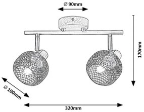 Rabalux 3128 - Spotlámpa GRENDEL 2xE14/40W/230V