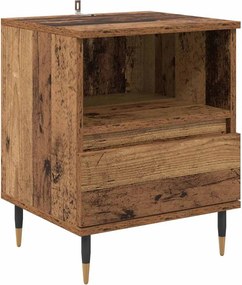 vidaXL Éjjeliszekrény fiókkal Öreg fa 40 x 35 x 50 cm Faanyag