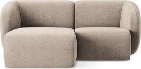 Világosbarna zsenília sarokkanapé (bal oldali-heverő résszel) Lani – Makamii