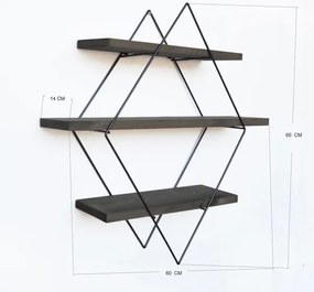 Fali polc 60x60 cm lucfenyő