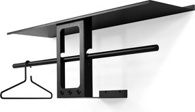 Fekete acél fali fogas polccal 100 cm Luno Small – Spinder Design