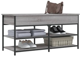 szürke sonoma színű szerelt fa cipőpolc 100 x 42,5 x 50 cm