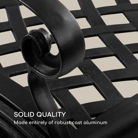 Blumfeldt Pozzilli BL, kerti pad, öntött alumínium, időjárásálló, fekete